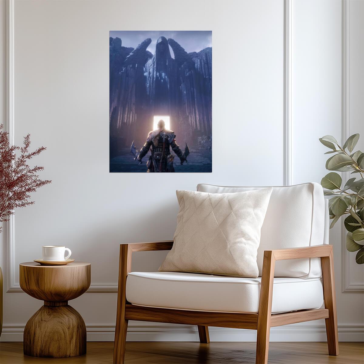 God of War Ragnarök Kratos Approaching Valhalla | Norse Mythology Poster | Gamer Gift - Video Games Poster