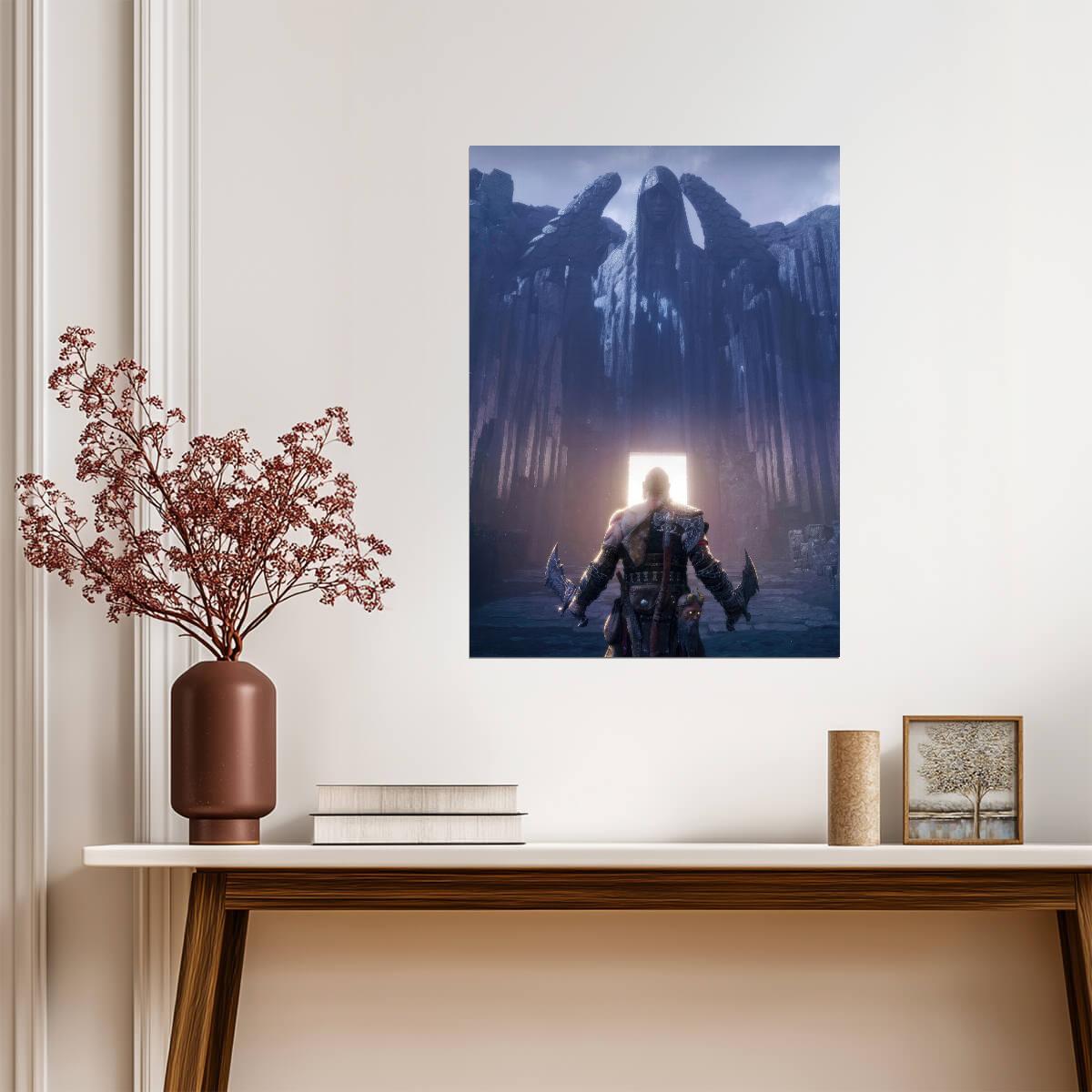God of War Ragnarök Kratos Approaching Valhalla | Norse Mythology Poster | Gamer Gift - Video Games Poster