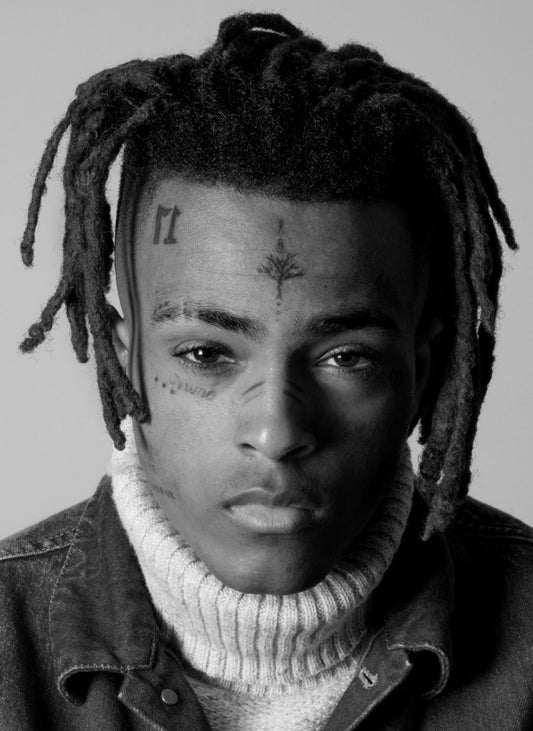 Xxxtentacion B&W Close Up Portrait | Turtleneck Photoshoot | Hip Hop Poster - Music Poster