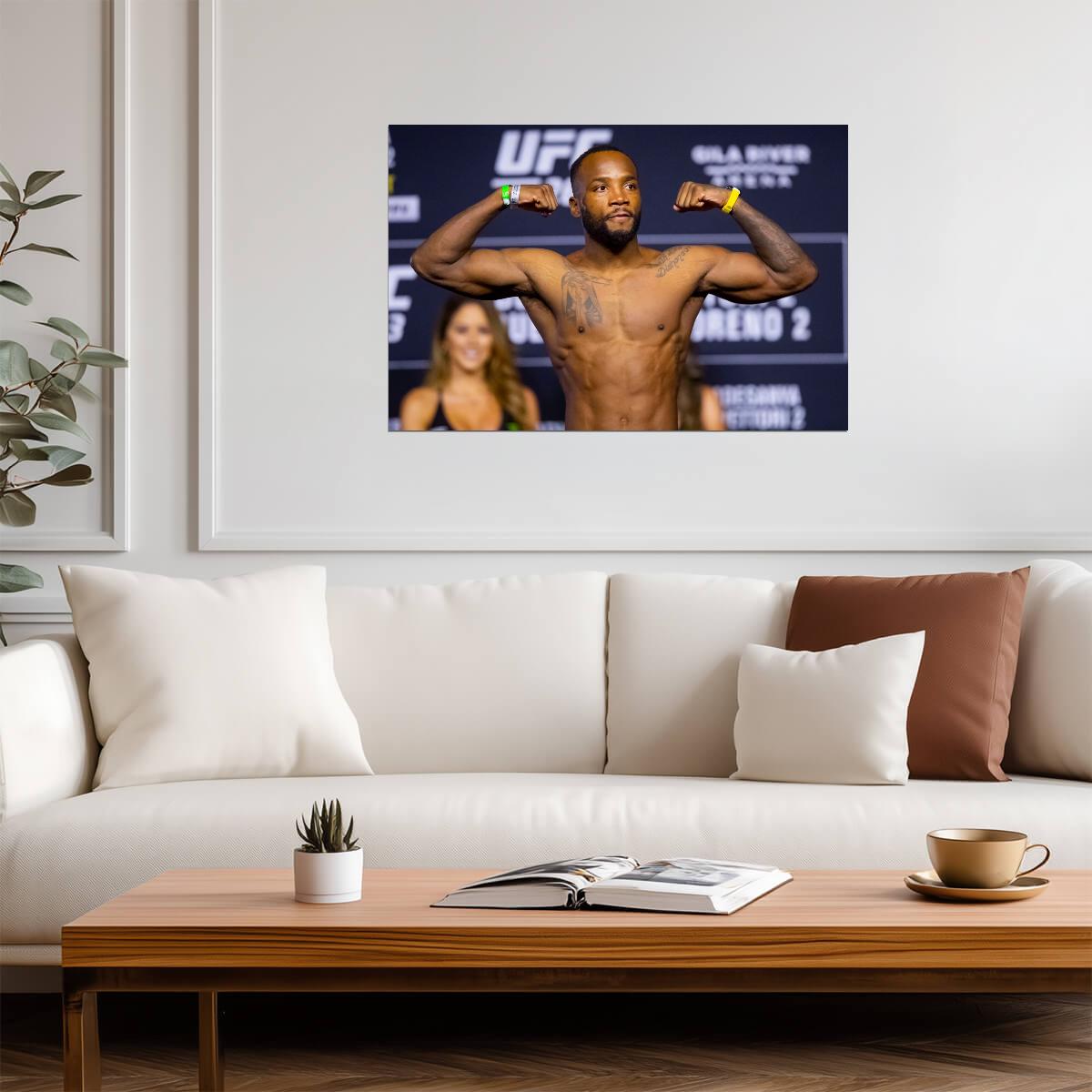 Leon Edwards UFC Champion Weigh-in | MMA Fighter Poster | Combat Sports Legend Art - Sports Poster
