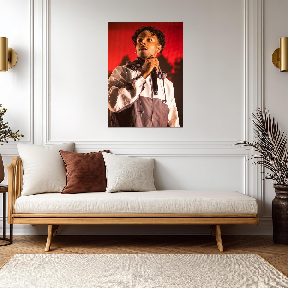 21 Savage Live on Stage | Concert Performance Poster | Hip Hop Star Wall Art - Music Poster