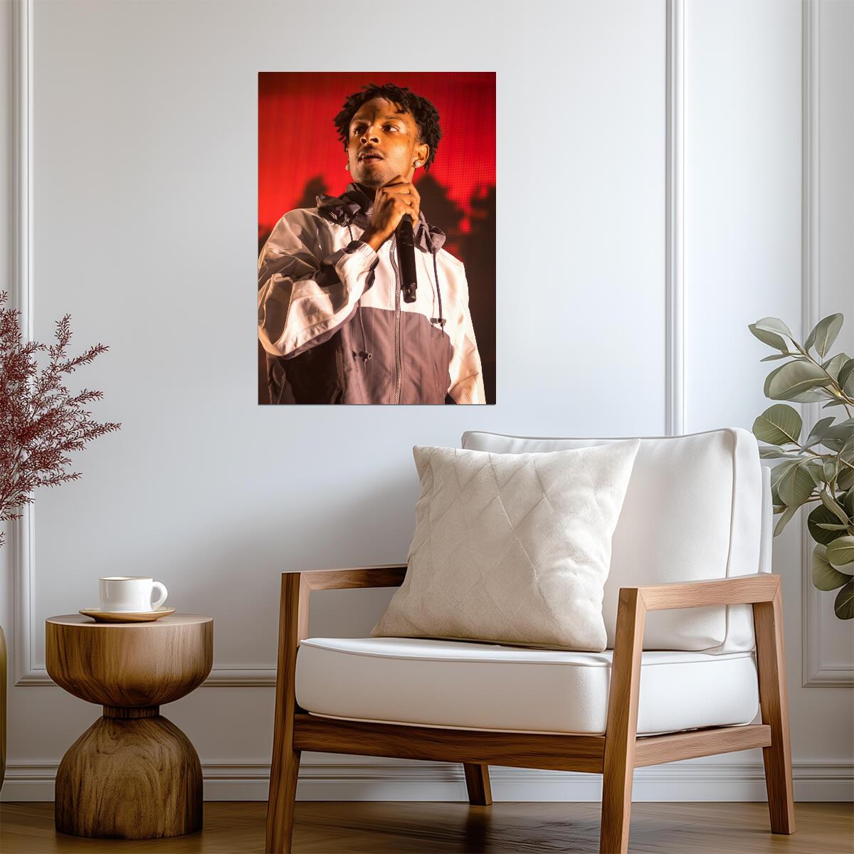 21 Savage Live on Stage | Concert Performance Poster | Hip Hop Star Wall Art - Music Poster