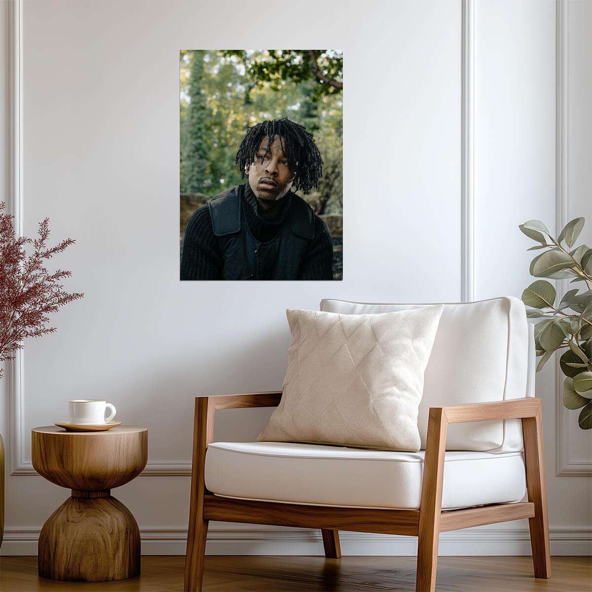 21 Savage Portrait | Close Up Poster | Hip Hop Star Wall Art - Music Poster