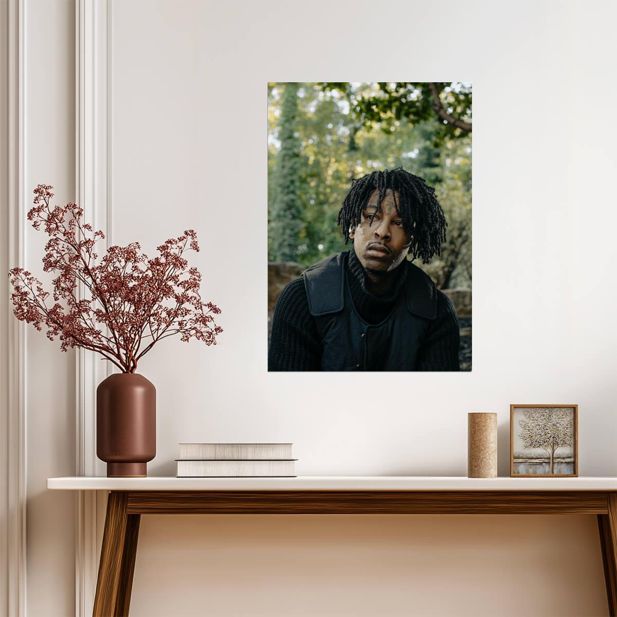21 Savage Portrait | Close Up Poster | Hip Hop Star Wall Art - Music Poster