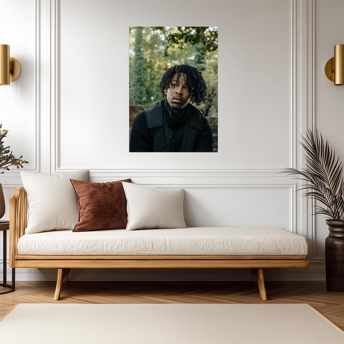 21 Savage Portrait | Close Up Poster | Hip Hop Star Wall Art - Music Poster