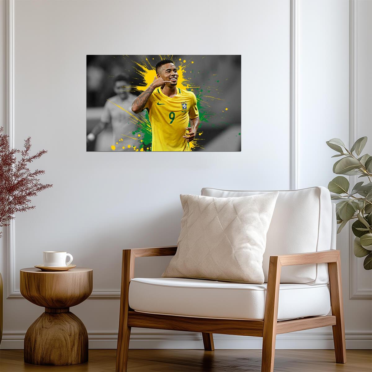 Gabriel Jesus Brazil National Team | Soccer Star Poster | Sports Wall Art - Sports Poster
