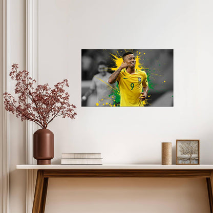 Gabriel Jesus Brazil National Team | Soccer Star Poster | Sports Wall Art - Sports Poster