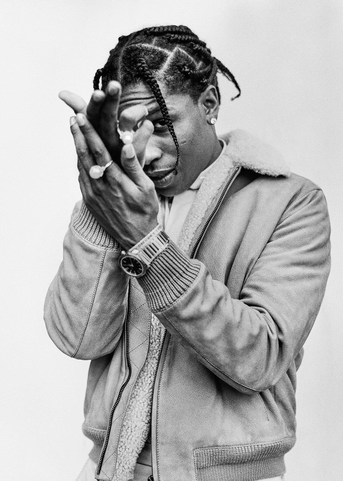 A$AP Rocky | Black and White Portrait | Music Poster - Music Poster
