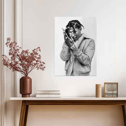A$AP Rocky | Black and White Portrait | Music Poster - Music Poster