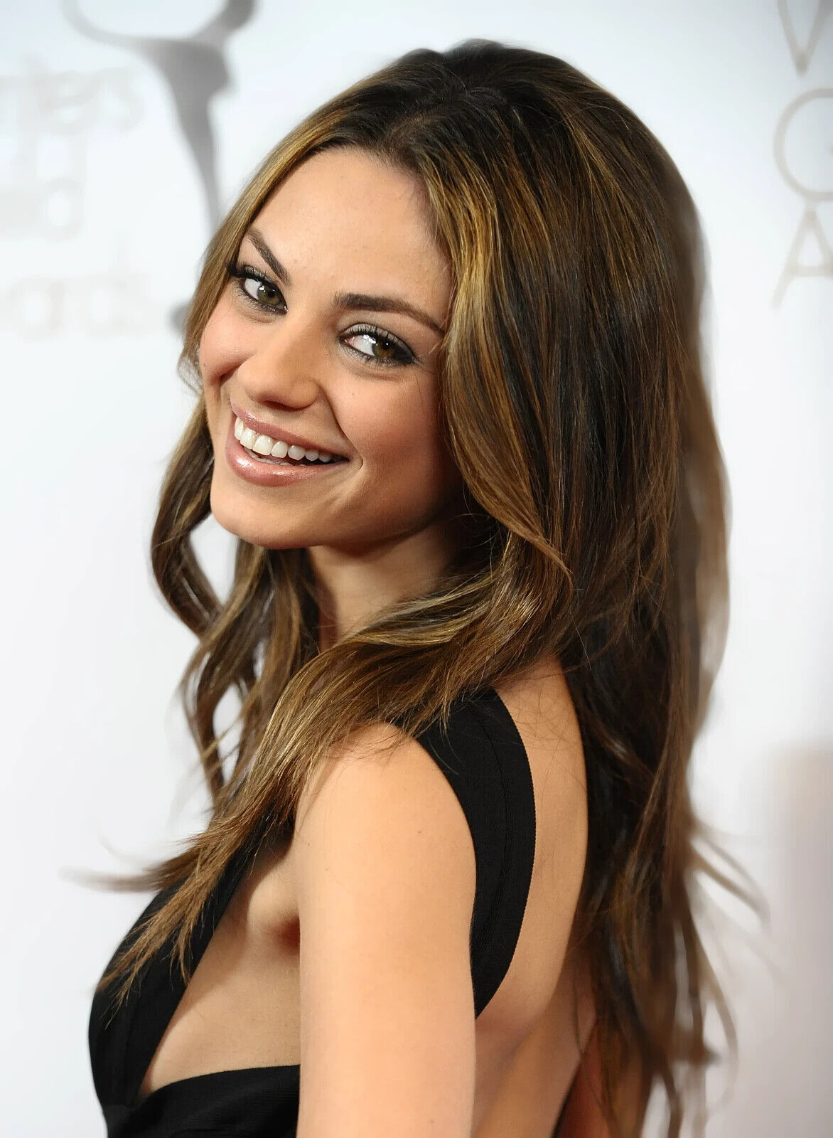 Mila Kunis Smiling Portrait | Glamorous Actress Poster | Modern Celebrity Wall Art - Celebrities Poster