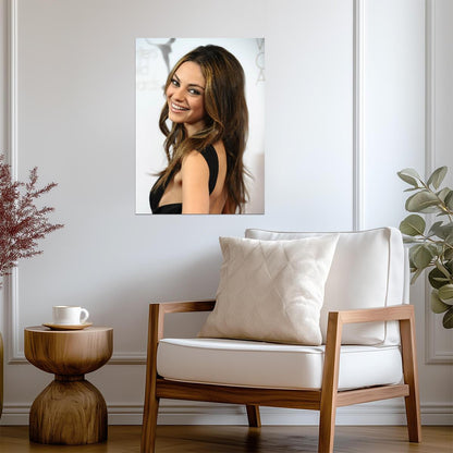Mila Kunis Smiling Portrait | Glamorous Actress Poster | Modern Celebrity Wall Art - Celebrities Poster