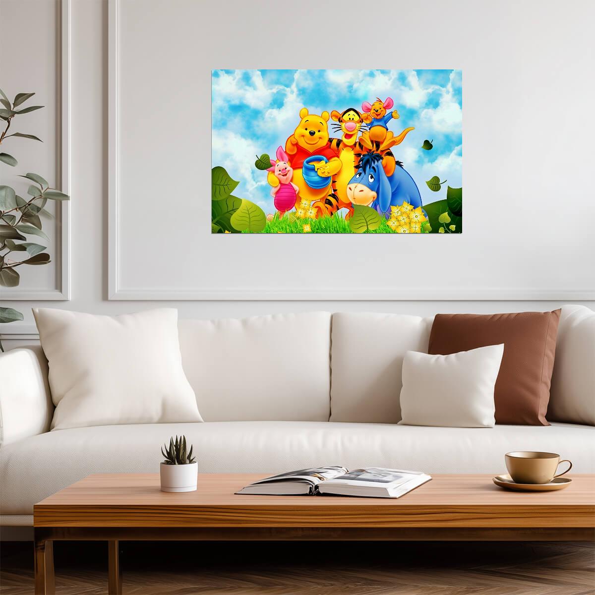 Winnie the Pooh and Friends | Classic Cartoon Poster | Kids Room & Nursery Wall Art - Movies & TV Poster