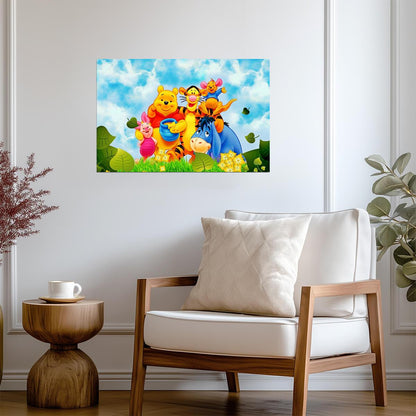Winnie the Pooh and Friends | Classic Cartoon Poster | Kids Room & Nursery Wall Art - Movies & TV Poster