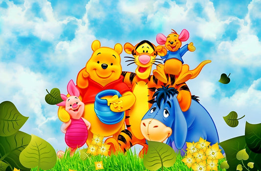 Winnie the Pooh and Friends | Classic Cartoon Poster | Kids Room & Nursery Wall Art - Movies & TV Poster