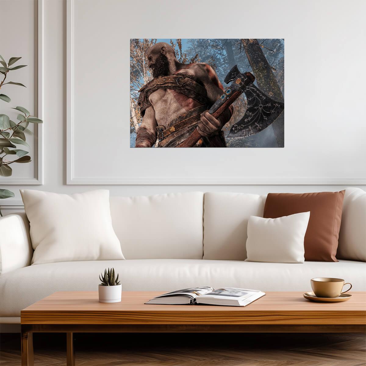 God of War Kratos Leviathan Axe Close-Up | Norse Mythology Poster | Gaming Weapon Art - Video Games Poster