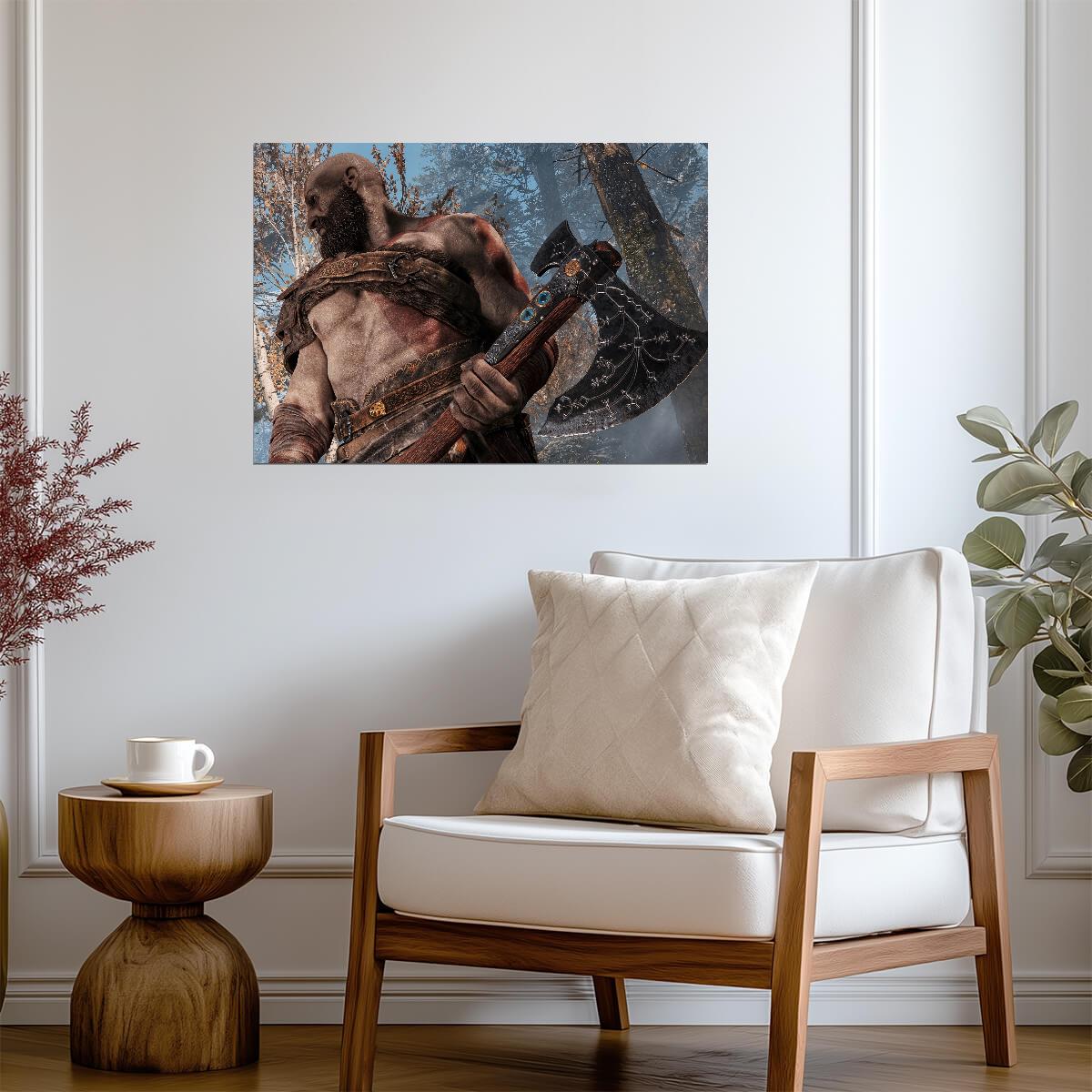 God of War Kratos Leviathan Axe Close-Up | Norse Mythology Poster | Gaming Weapon Art - Video Games Poster