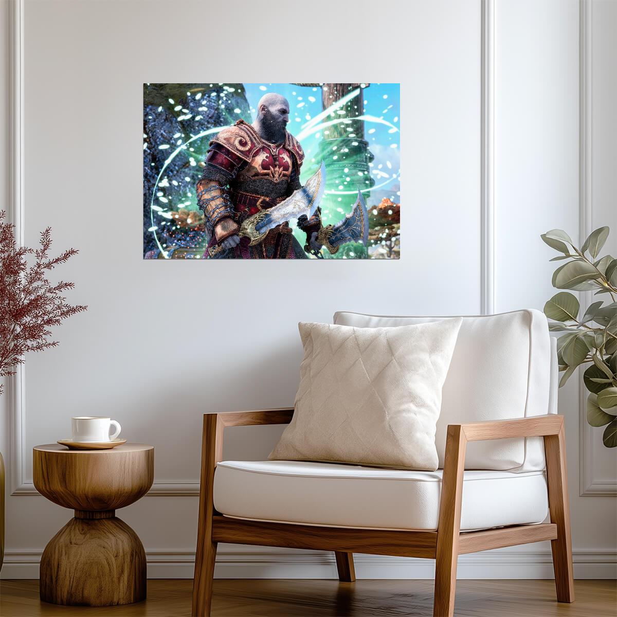 God of War Ragnarök Kratos Alfheim Armor | Norse Mythology Poster | Fantasy Game Decor - Video Games Poster