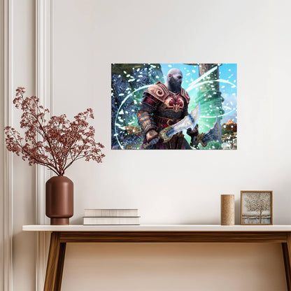 God of War Ragnarök Kratos Alfheim Armor | Norse Mythology Poster | Fantasy Game Decor - Video Games Poster
