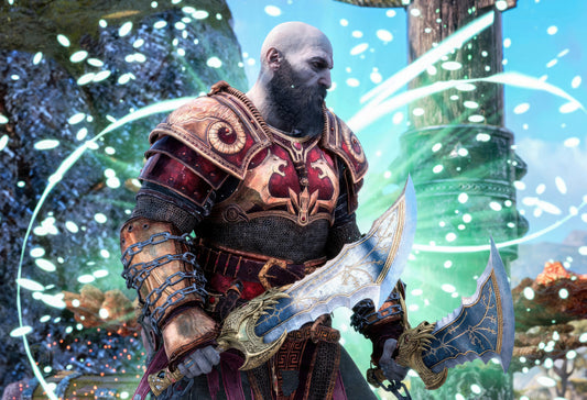 God of War Ragnarök Kratos Alfheim Armor | Norse Mythology Poster | Fantasy Game Decor - Video Games Poster