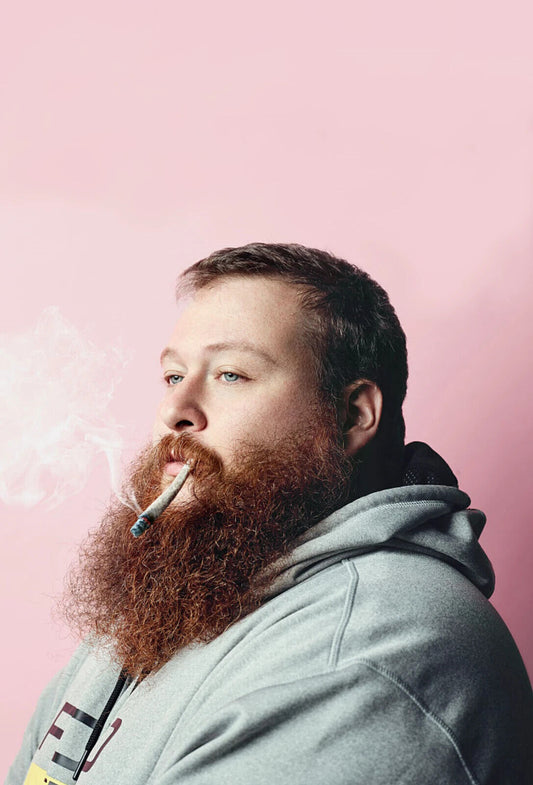 Action Bronson Smoking Profile | Hip Hop Poster | Pastel Pink Wall Art - Music Poster