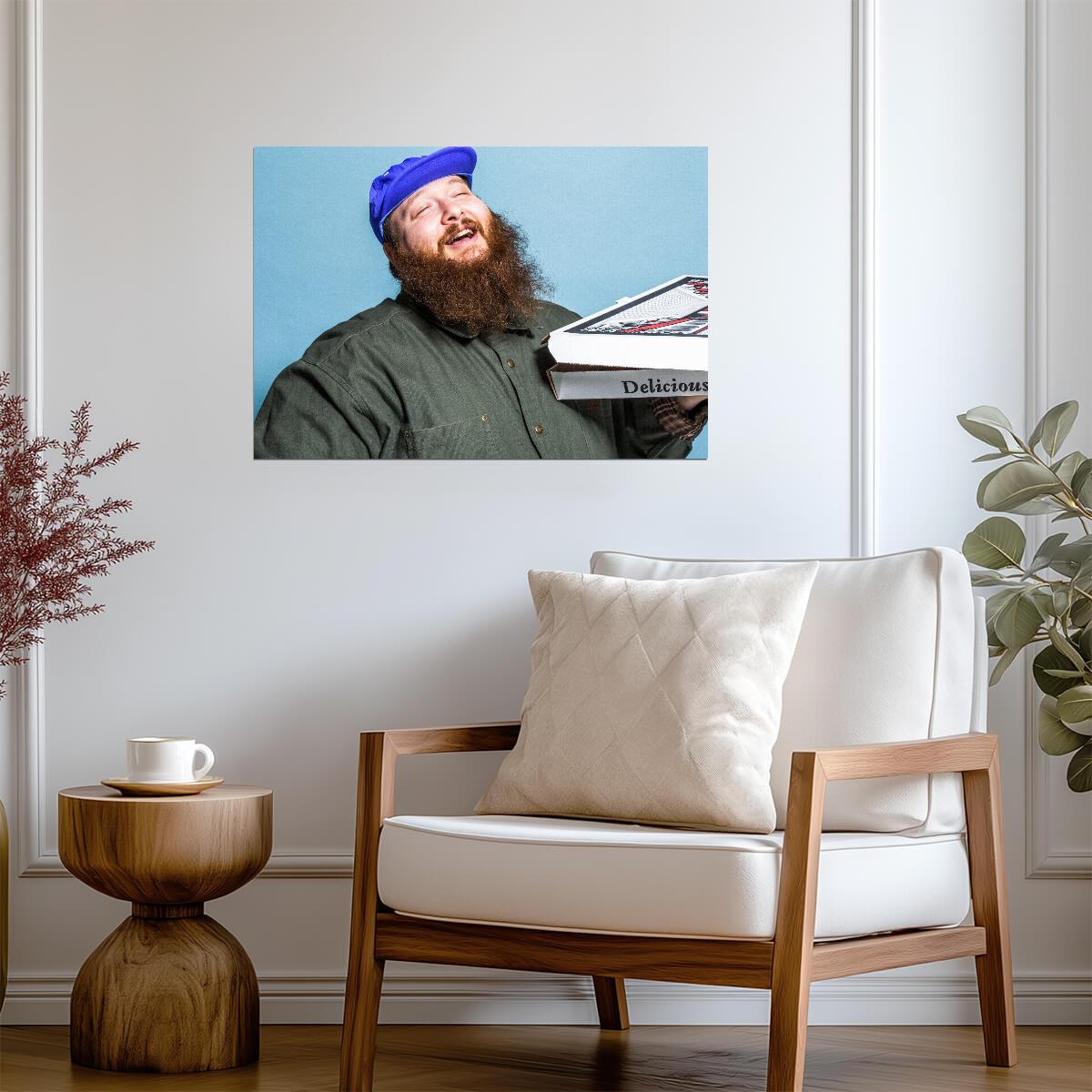 Action Bronson Pizza Box | Rapper Poster | Cool Blue Background - Music Poster