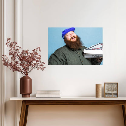 Action Bronson Pizza Box | Rapper Poster | Cool Blue Background - Music Poster