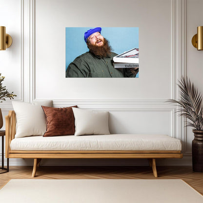 Action Bronson Pizza Box | Rapper Poster | Cool Blue Background - Music Poster