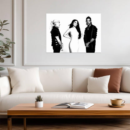 N-Dubz Black & White Group Portrait | British Hip Hop Poster | Modern Music Art - Music Poster