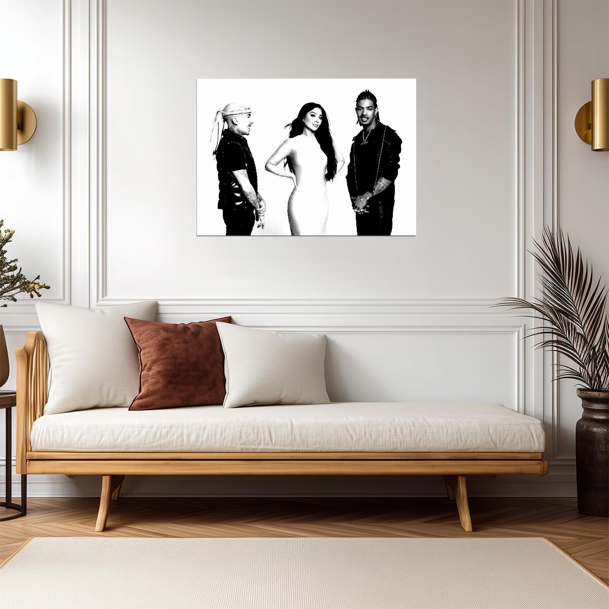 N-Dubz Black & White Group Portrait | British Hip Hop Poster | Modern Music Art - Music Poster