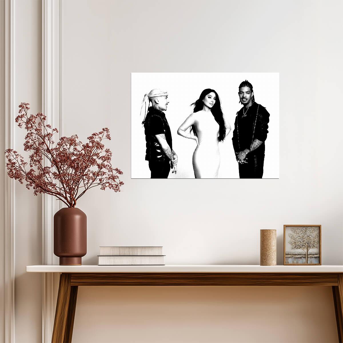 N-Dubz Black & White Group Portrait | British Hip Hop Poster | Modern Music Art - Music Poster