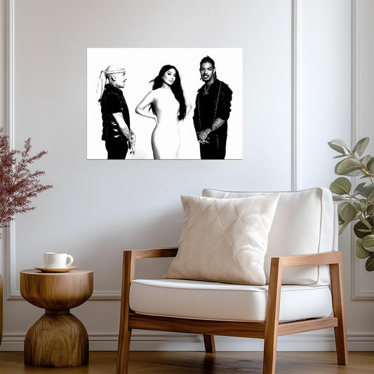 N-Dubz Black & White Group Portrait | British Hip Hop Poster | Modern Music Art - Music Poster