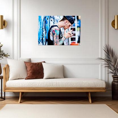 Machine Gun Kelly Early Career Photo | MGK Rap Music Poster | Urban Style Wall Art - Music Poster