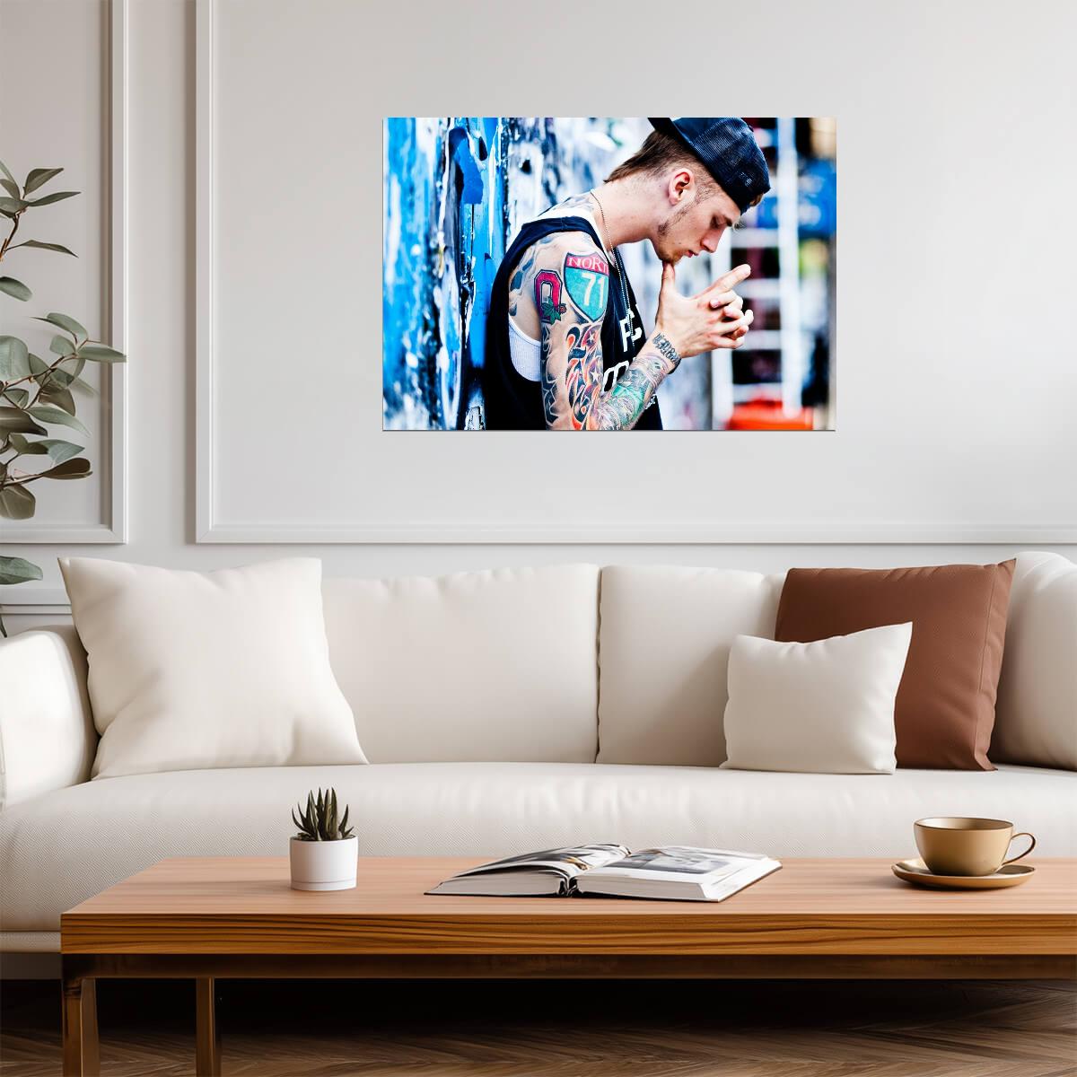Machine Gun Kelly Early Career Photo | MGK Rap Music Poster | Urban Style Wall Art - Music Poster