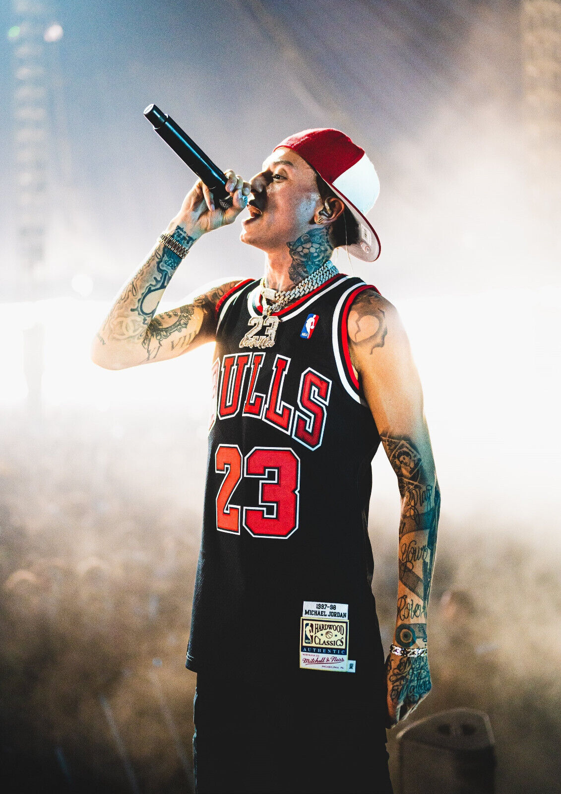 Central Cee Live in Bulls 23 Jersey | Concert Performance Poster | UK Rap Music Art - Music Poster