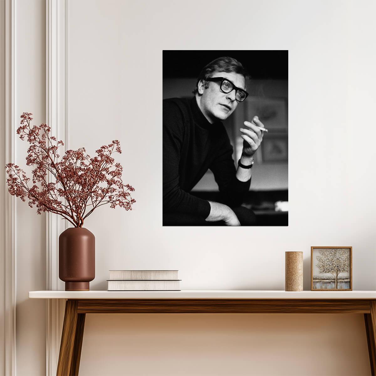 Michael Caine in the 1960s | Classic Film Star Poster | Vintage Black & White Photography - Celebrities Poster