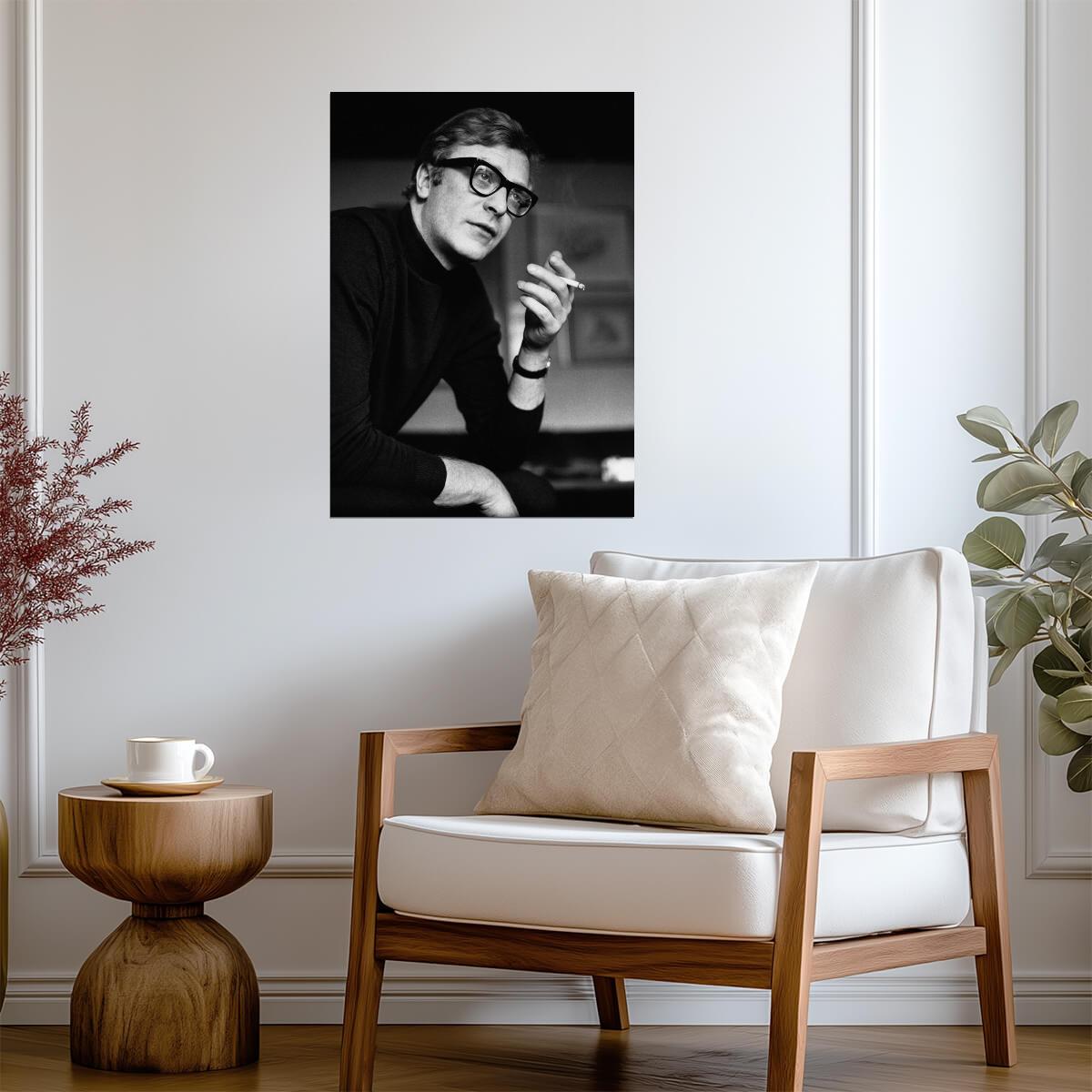 Michael Caine in the 1960s | Classic Film Star Poster | Vintage Black & White Photography - Celebrities Poster