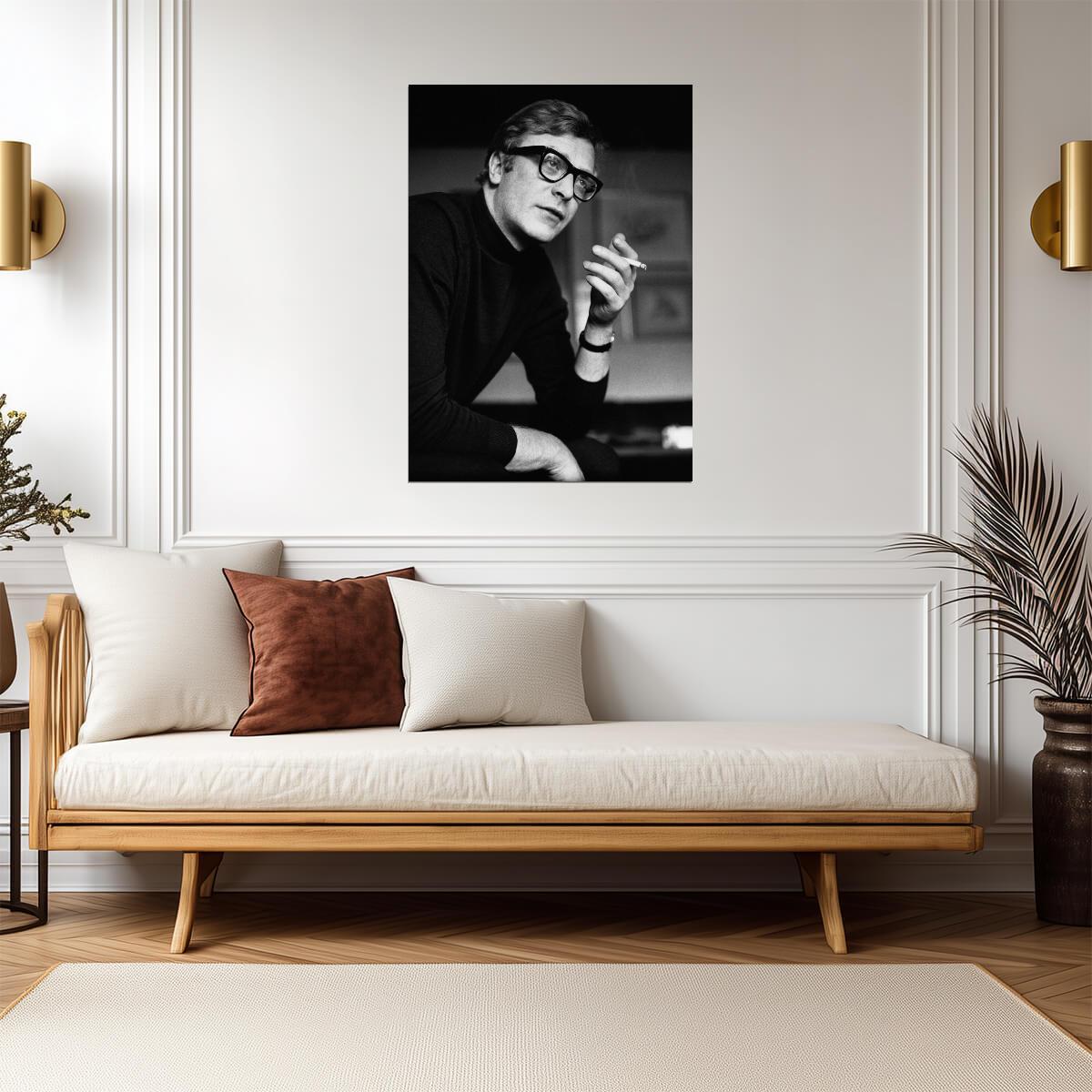 Michael Caine in the 1960s | Classic Film Star Poster | Vintage Black & White Photography - Celebrities Poster