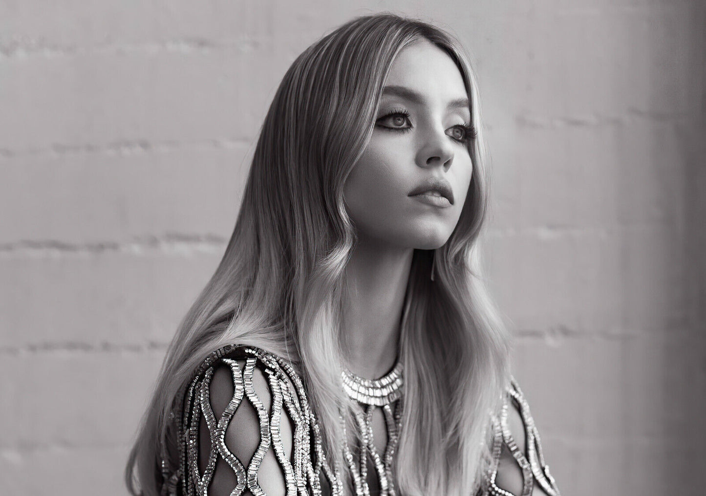 Sydney Sweeney Elegant Black & White Portrait | Modern Actress Poster | Celebrity Photography Print - Celebrities Poster