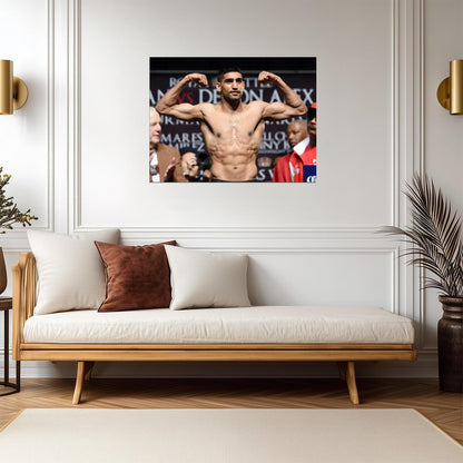 Amir Khan Flexing Pose | Boxing Poster | Gym Motivation Wall Art - Sports Poster