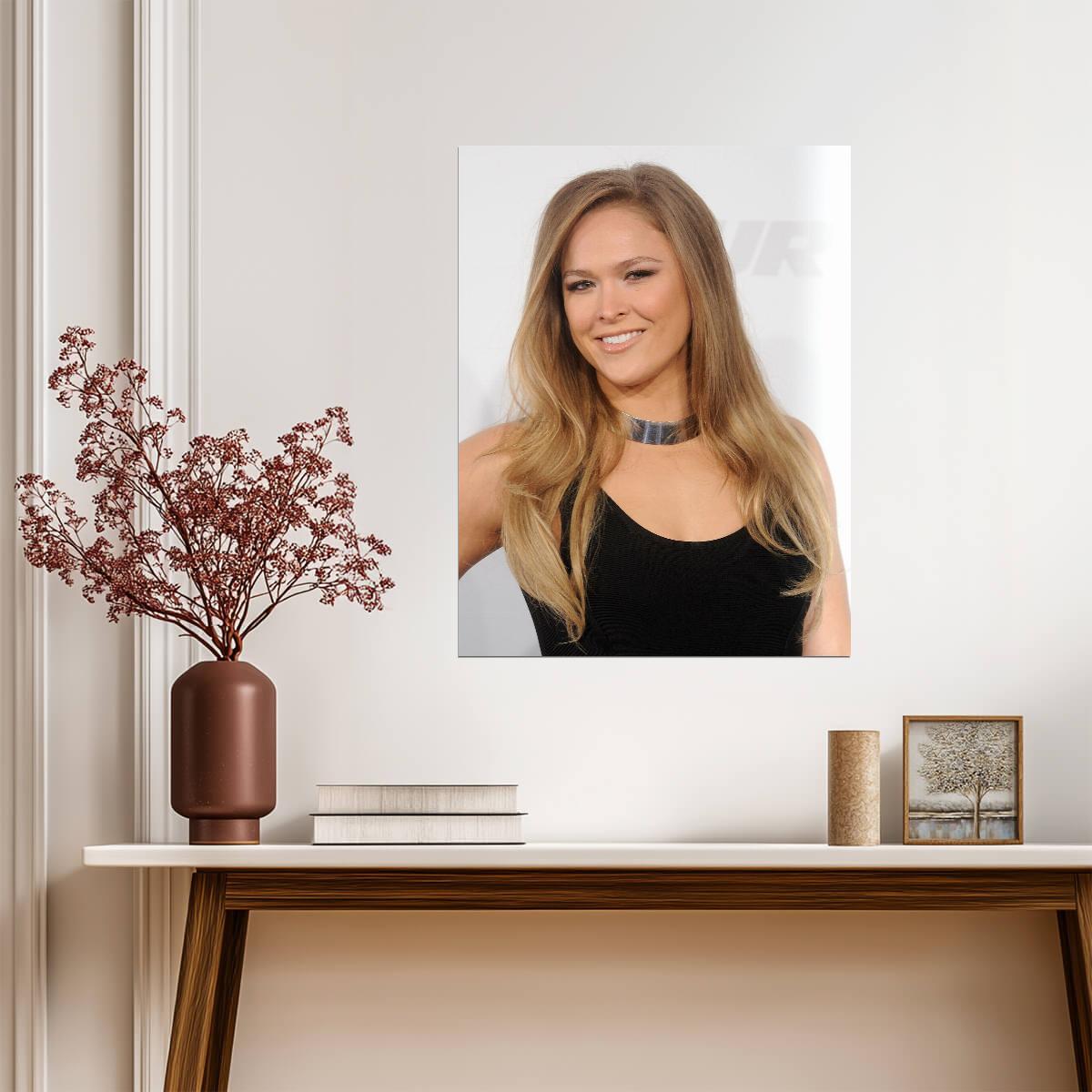 Ronda Rousey Blonde Portrait | Celebrity Poster | MMA Star Wall Art - Celebrities Poster