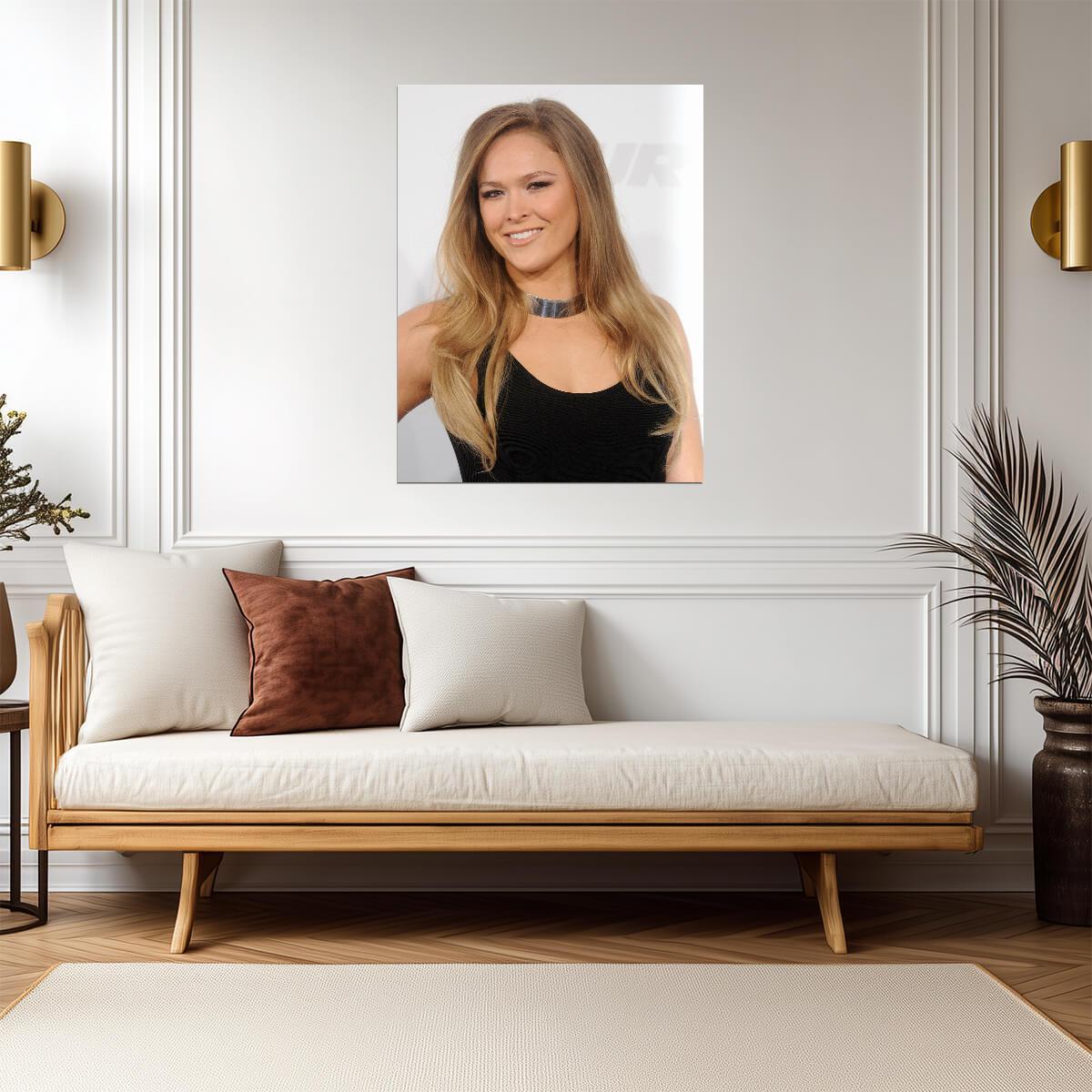 Ronda Rousey Blonde Portrait | Celebrity Poster | MMA Star Wall Art - Celebrities Poster
