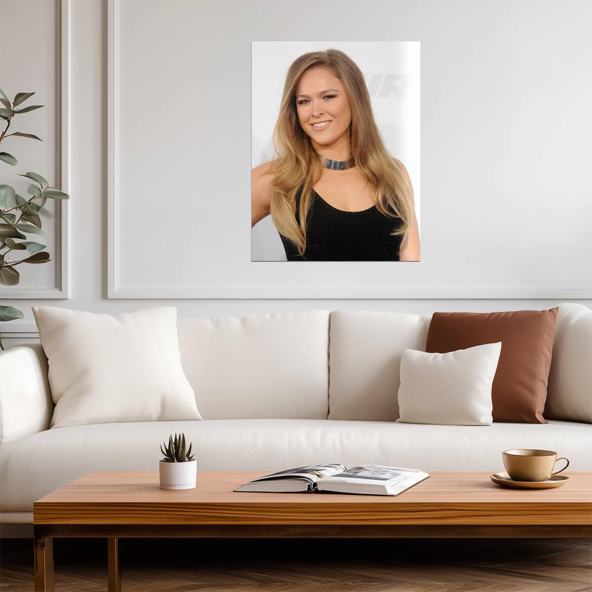 Ronda Rousey Blonde Portrait | Celebrity Poster | MMA Star Wall Art - Celebrities Poster
