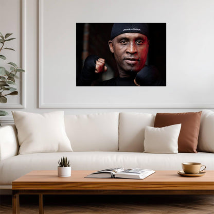 Nigel Benn The Dark Destroyer | British Boxing Legend Poster | Intense Fighter Portrait - Sports Poster