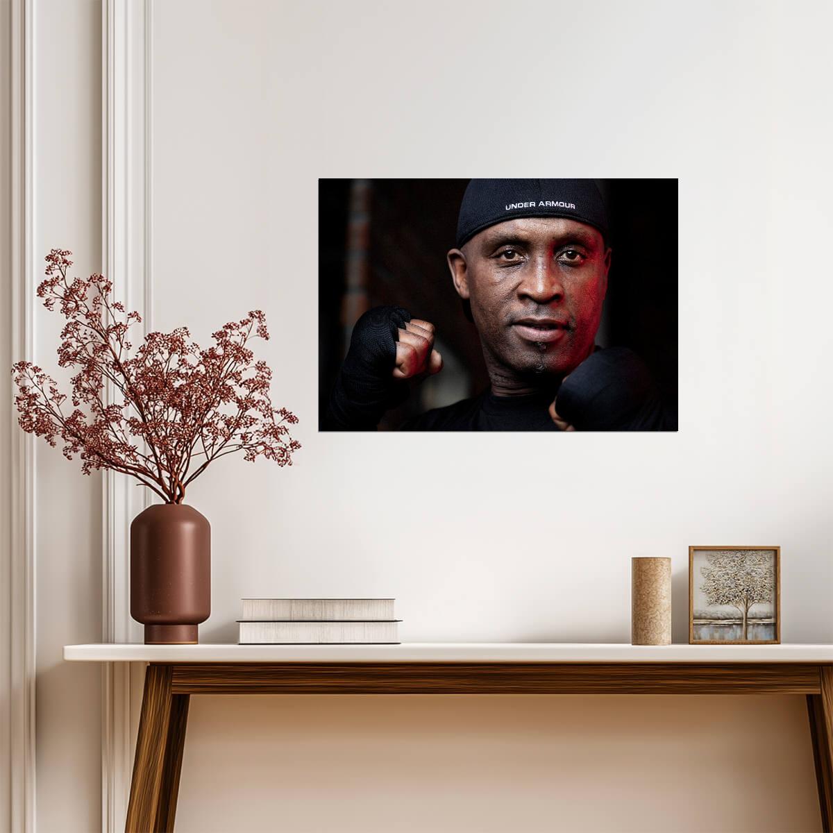 Nigel Benn The Dark Destroyer | British Boxing Legend Poster | Intense Fighter Portrait - Sports Poster