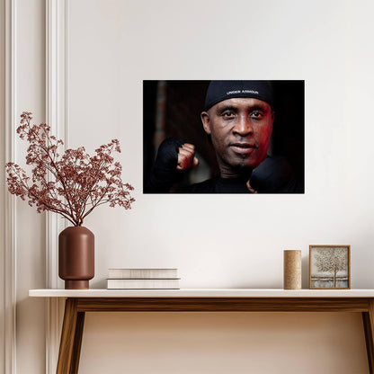 Nigel Benn The Dark Destroyer | British Boxing Legend Poster | Intense Fighter Portrait - Sports Poster