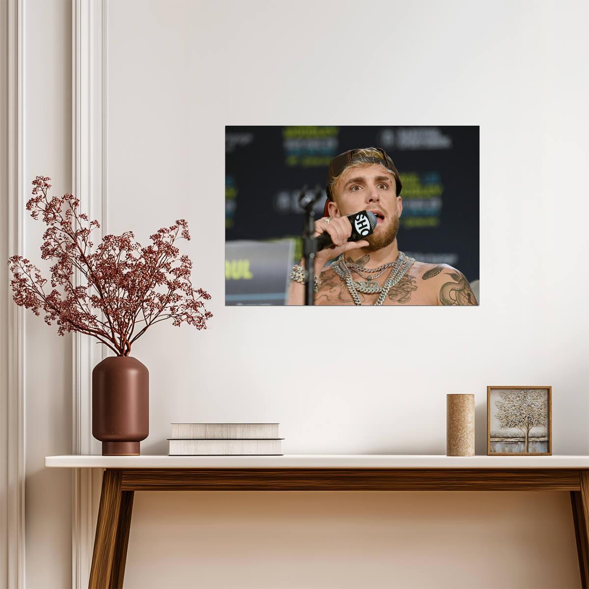 Jake Paul Showtime Press Conference | Professional Boxing Poster | Combat Sports Wall Art - Sports Poster