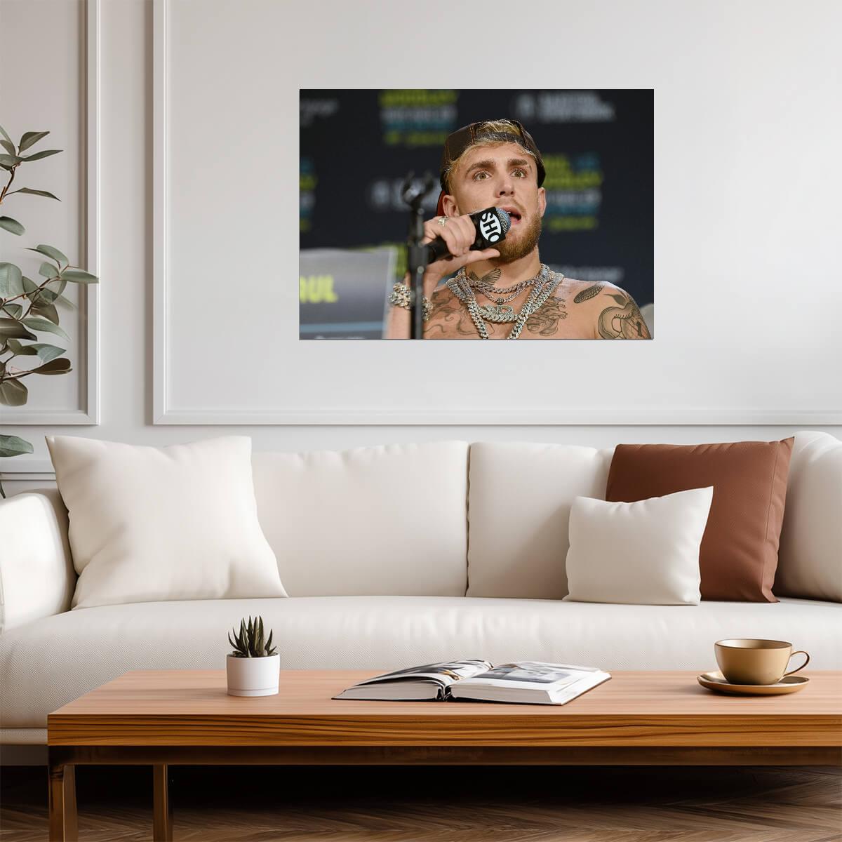 Jake Paul Showtime Press Conference | Professional Boxing Poster | Combat Sports Wall Art - Sports Poster