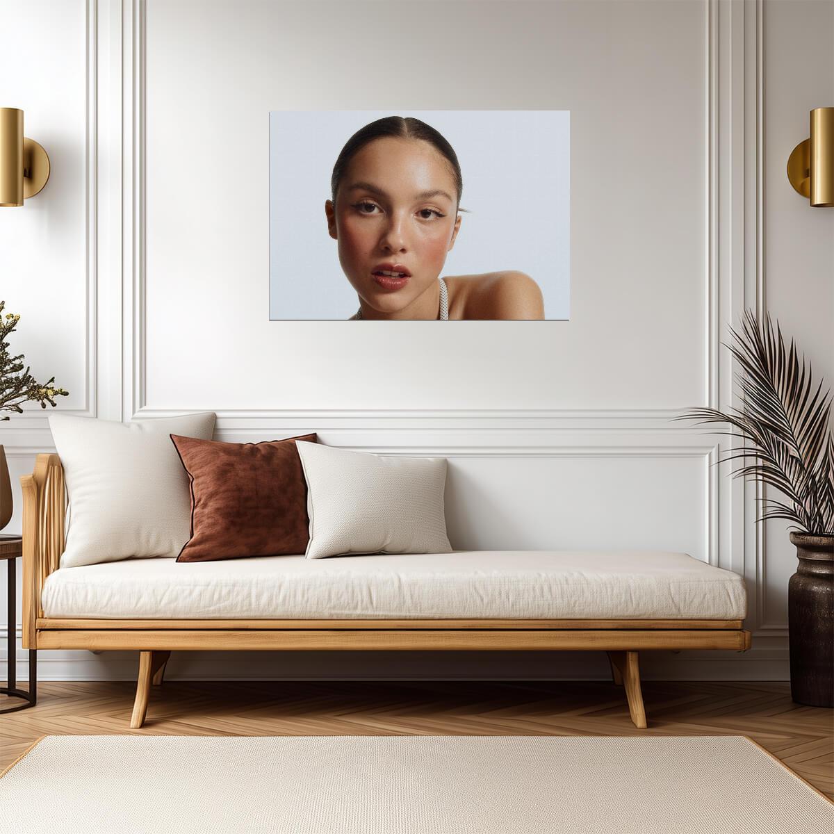 Olivia Rodrigo Close Up Face | Warm Tone Portrait | Pop Music Star Poster - Music Poster