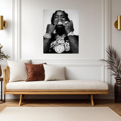 EST Gee | Black and White Art | Music Poster - Music Poster