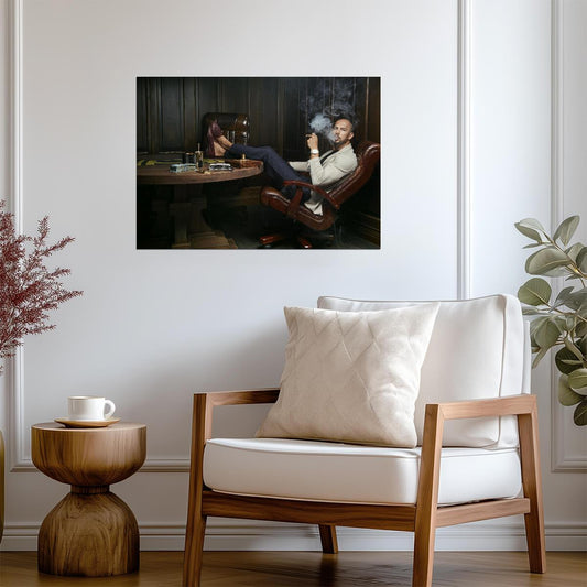 Andrew Tate Smoking Cigar | Top G Motivational Poster | Modern Office Decor - Celebrities Poster